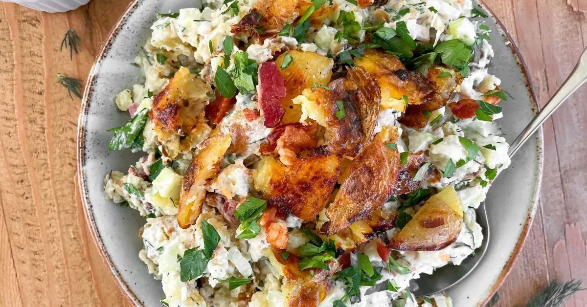 Crispy Smashed Potato Salad recipe