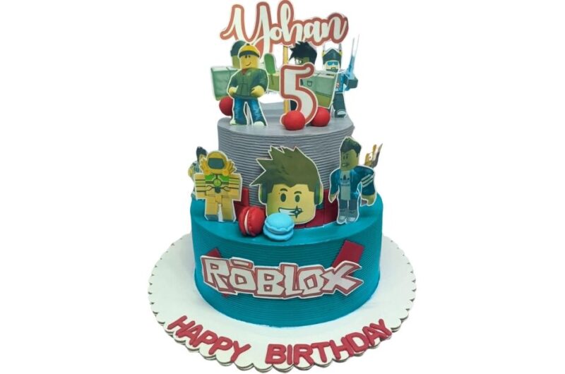 Two Tier Roblox Birthday Cake