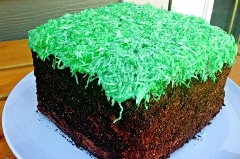 Minecraft Grass Block Cake Recipe