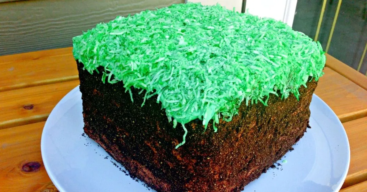 Minecraft Grass Block Cake Recipe