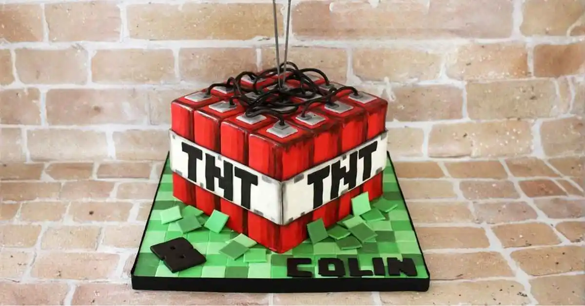 How to Make a Minecraft TNT Cake
